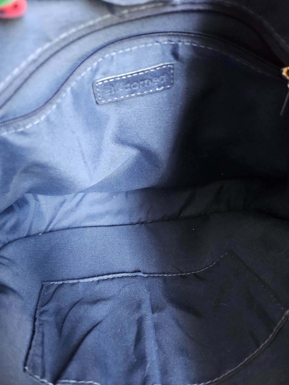 ah dorned Navy Vegan Suede Shoulder Bag with 2 - Guitar Straps - Picture 4 of 12